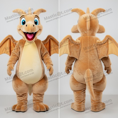 Mascote de Pterodáctilo Cartunesco Cor de Bege - Pterodáctilo - MASTICOT_4550 - Masticot.com