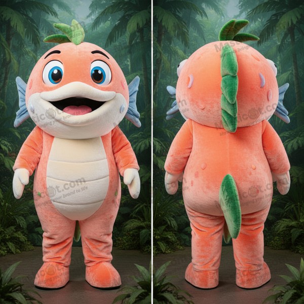 Peach Cartoon Piranha Mascot - Masticot.com
