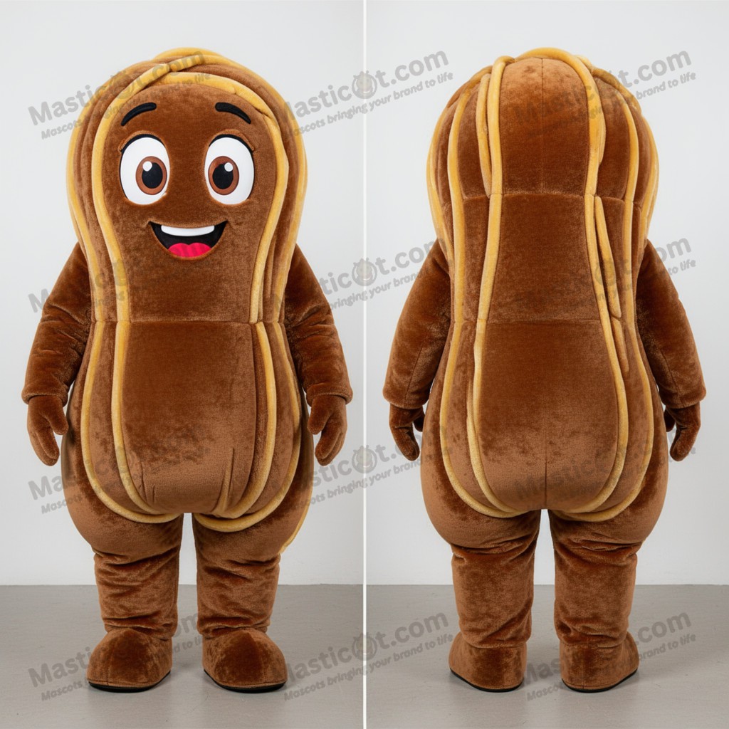 Brunoransje Fløyelsaktig Spaghettimaskot - Masticot.com