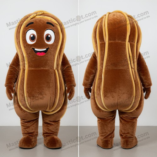 Brunoransje Fløyelsaktig Spaghettimaskot - Masticot.com