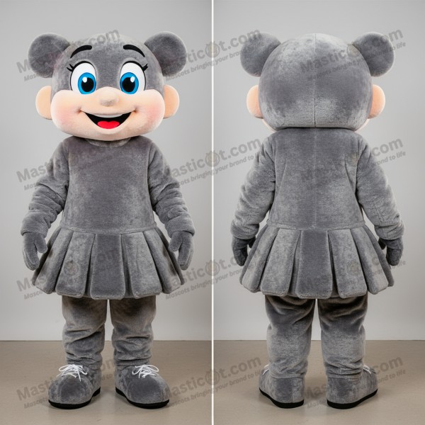 Velvety Gray Cartoon Irish Dancing Shoes Mascot -
