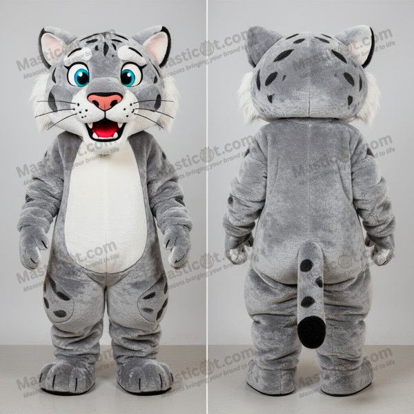 Silver Cartoon Smilodon Mascot - Masticot.com