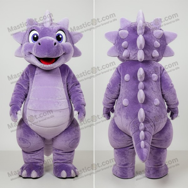 Lavender Cartoon Ankylosaurus Mascot - Masticot.com