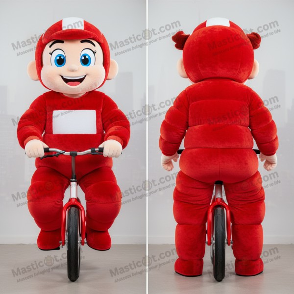 Rød Tegnefilm Unikyklist Mascot - Masticot.com