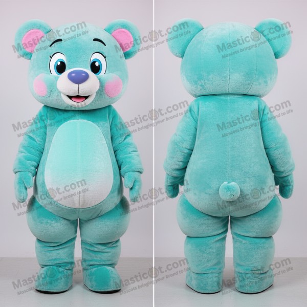 Turquoise Padded Teddy Bear Mascot - Masticot.com