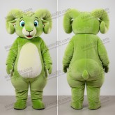 Lime Green Cartoon Ram Mascot - Masticot.com
