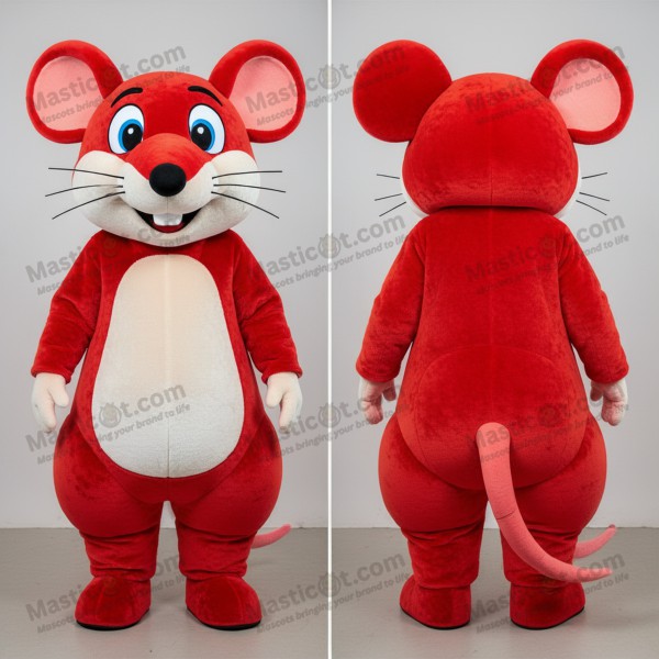 Crimson Cartoon Rat Mascot - Masticot.com