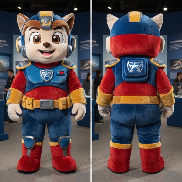 Crimson brave commando mascot - Masticot.com