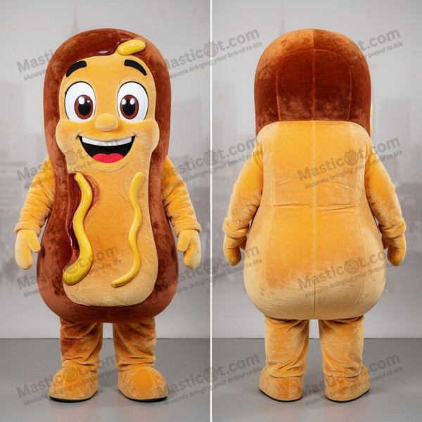 Creamy Golden Cartoon Currywurst Mascot - Masticot.com