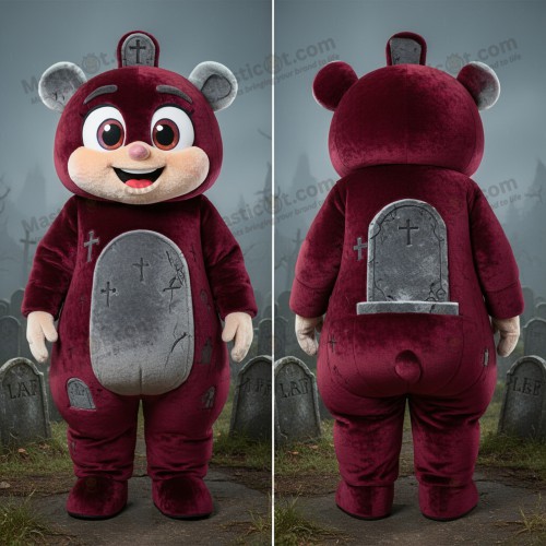 Maroon Velvet Cartoon Graveyard Mascot - Masticot.com