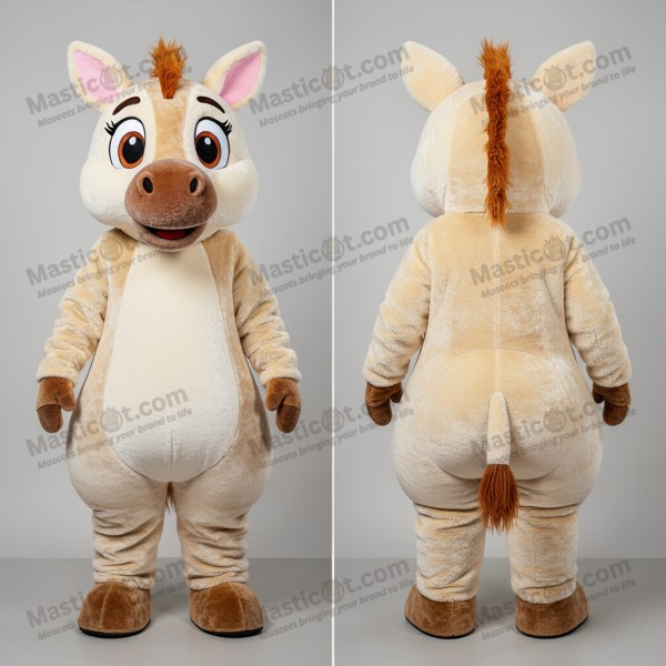 Cream Rounded Quagga Mascot - Masticot.com
