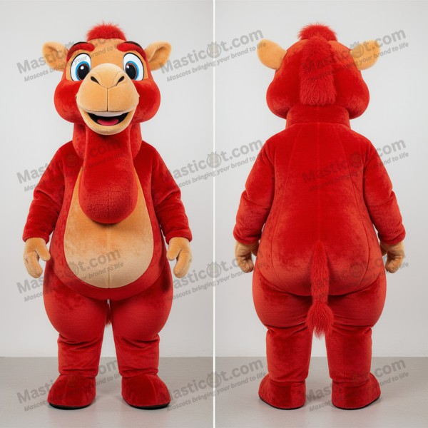 Rust orange wide eyed camel mascot - Masticot.com