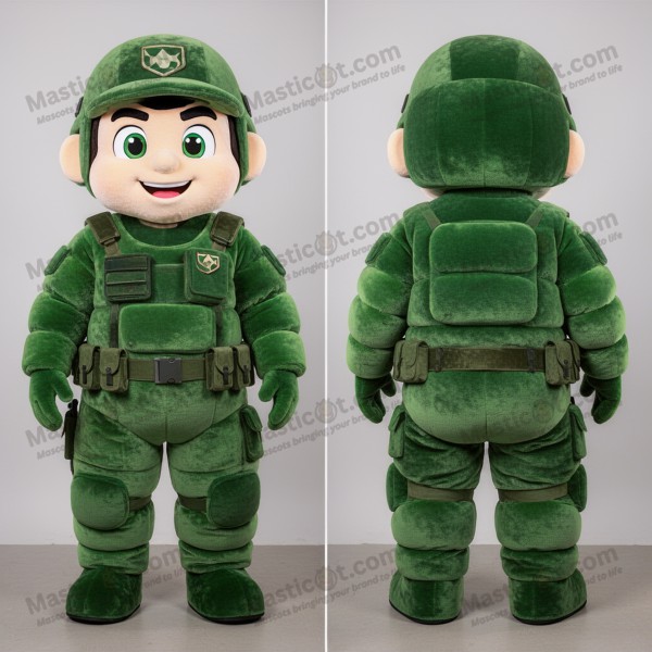 Olive Green Karikovaný Maskot Vojáka Letectva - Masticot.com