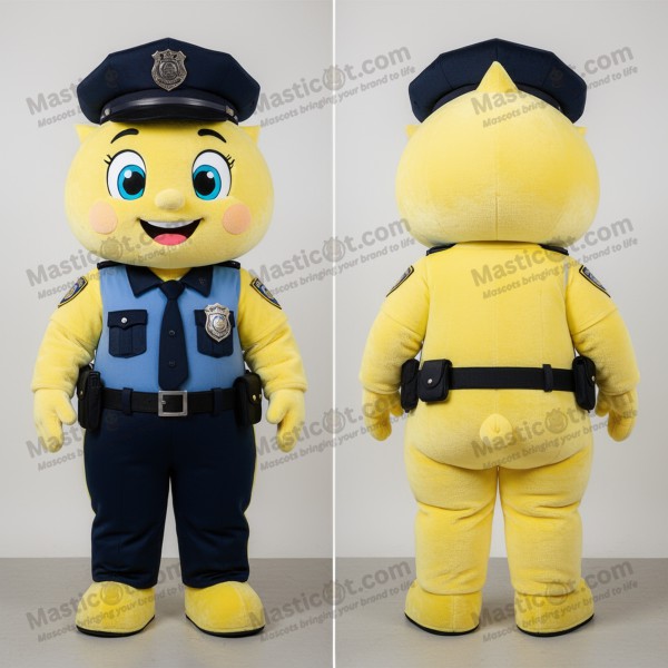 Maskot policisty v citronově žluté barvě - Masticot.com