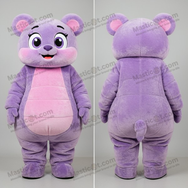 Lavender velvety bear bracelet mascot - Masticot.com