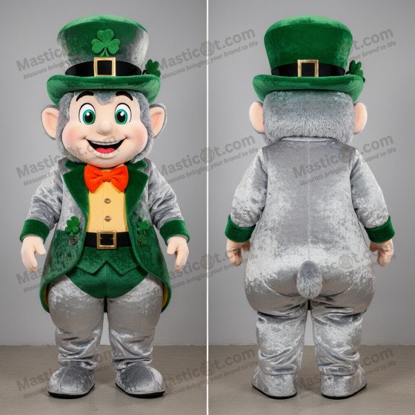 Smaragdgrønn bredskuldret leprechaun-hatt maskot -