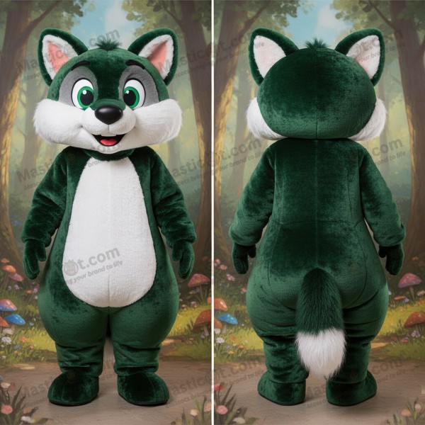 Forest Green Cartoon Ermine Mascot - Masticot.com
