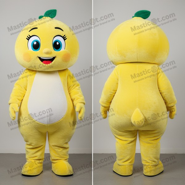 Lemon yellow spinning plate spinner mascot - Masticot.com