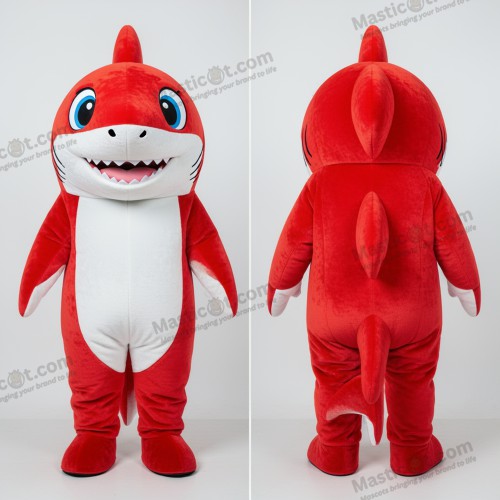 Mascotte Squalo Rotondo Cremisi - Squalo - MASTICOT_47120 - Masticot.com