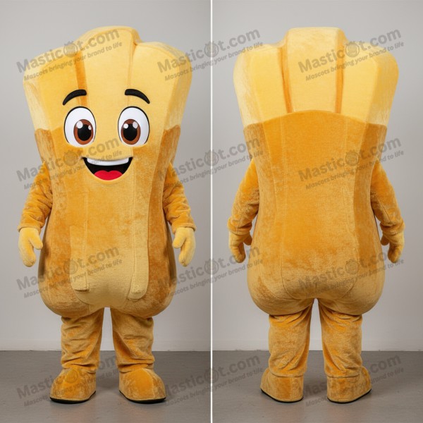 Golden Plush Cartoon French Fries Mascot - Masticot.com