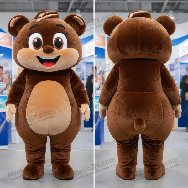 Velvety brown cheerful candy mascot - Masticot.com