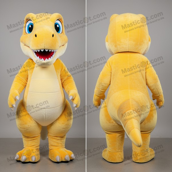 Mascotă Deinonychus galben auriu expresivă - Masticot.com