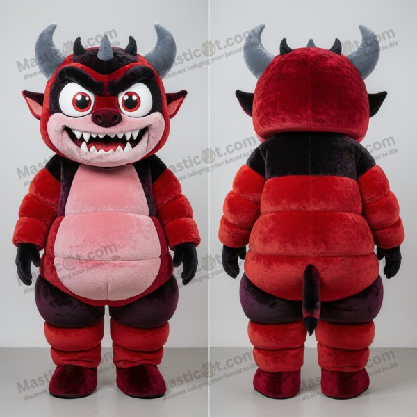 Crimson velvety demon mascot - Masticot.com