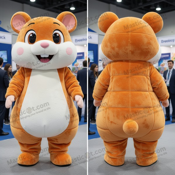Costum mascotă hamster din fleece pastel - Masticot.com