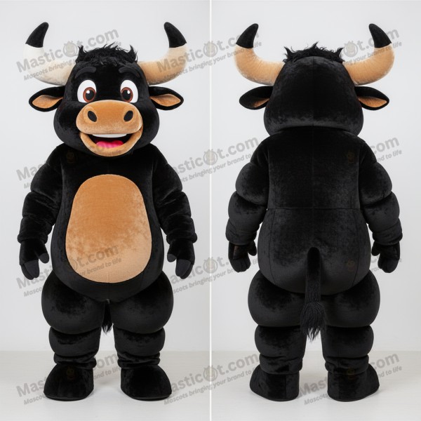 Black Velour Horned Minotaur Mascot - Masticot.com