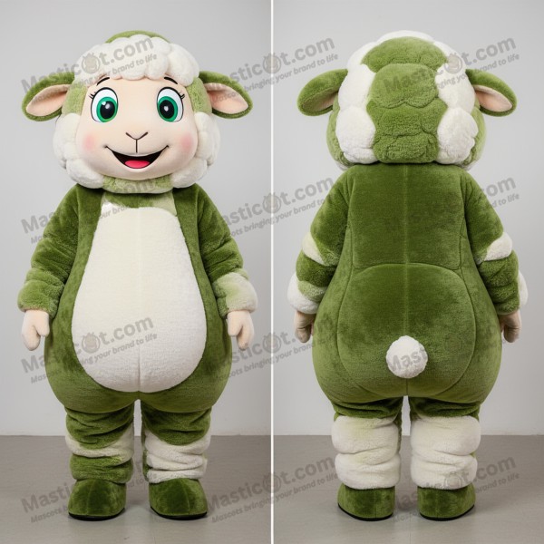 Olivová plyšová ovčí maskot z merino vlny - Masticot.com