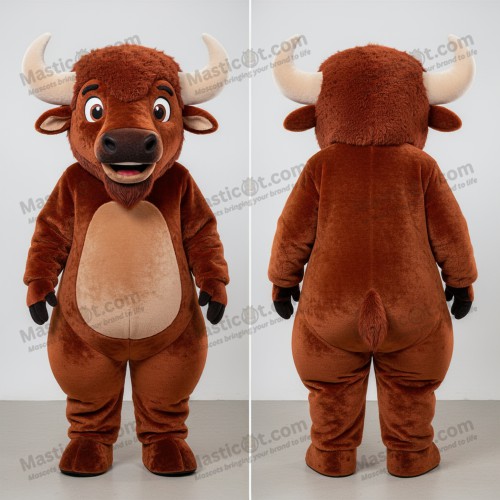 Rust orange velvety bison mascot - Masticot.com