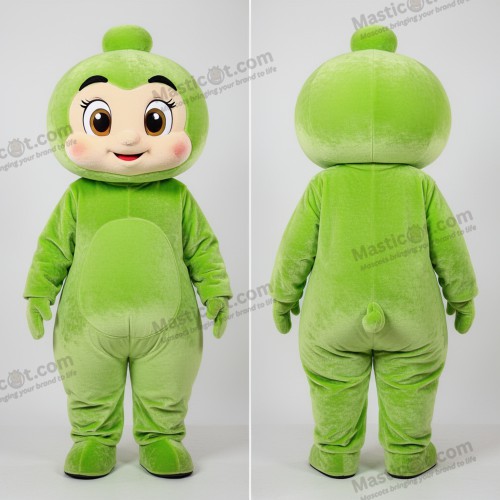 Limegrøn fløjlsblød mandarin maskotkostume - Mandarin - MASTICOT_47338 - Masticot.com