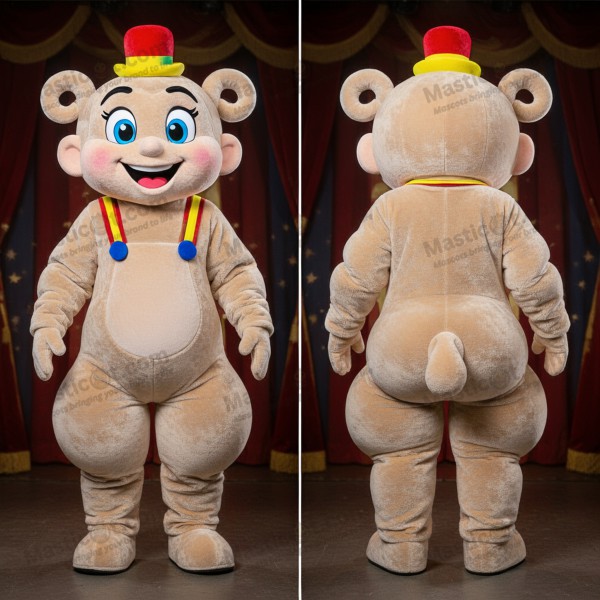 Beige flexible contortionist mascot - Masticot.com