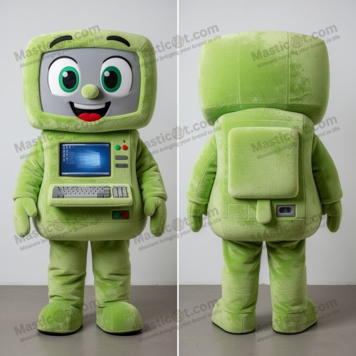 Lime Green Rounded Computer Mascot - Masticot.com