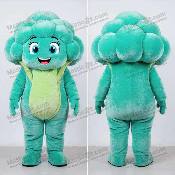 Turquoise Cartoon Cauliflower Mascot - Masticot.com