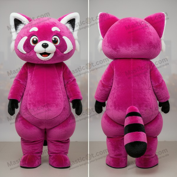 Magenta red playful red panda mascot - Masticot.com
