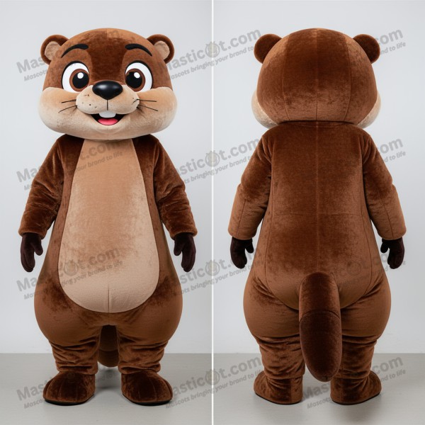 Velvety Brown Cartoon Otter Mascot - Masticot.com