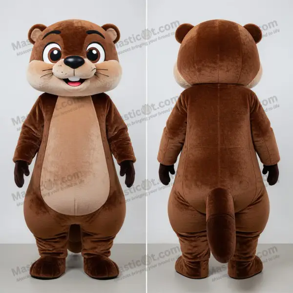 Velvety Brown Cartoon Otter Mascot - Otter - MASTICOT_4734 - Masticot.com