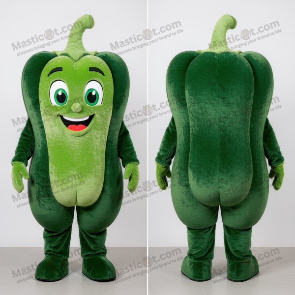 Emerald green rounded pepper mascot - Masticot.com