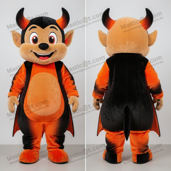 Crimson broad shouldered devil mascot - Masticot.com