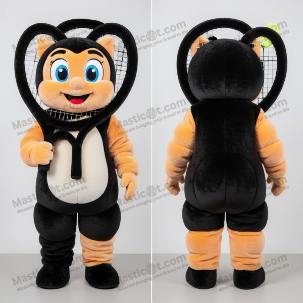 Ebony Velvety Tennis Racket Mascot - Masticot.com