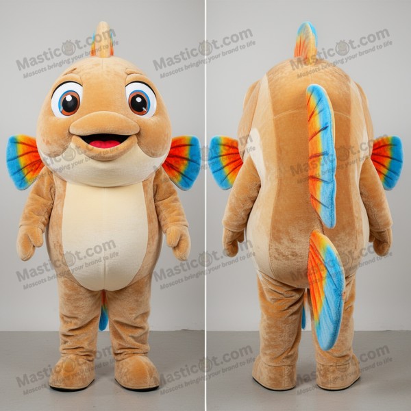 Tan plush taco fish tacos mascot - Masticot.com