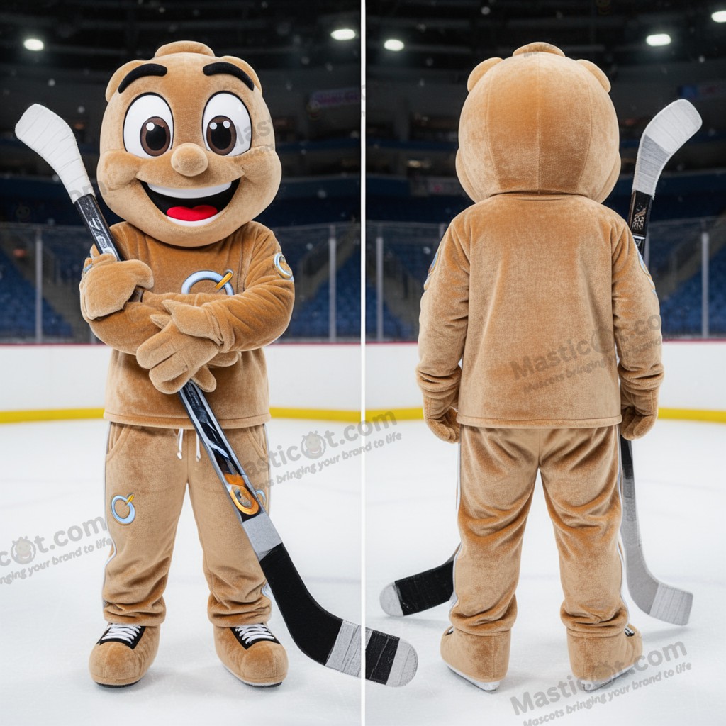 Tan Cartoon IJshockeystick Mascotte - IJshockey Stick - MASTICOT_47810 - Masticot.com