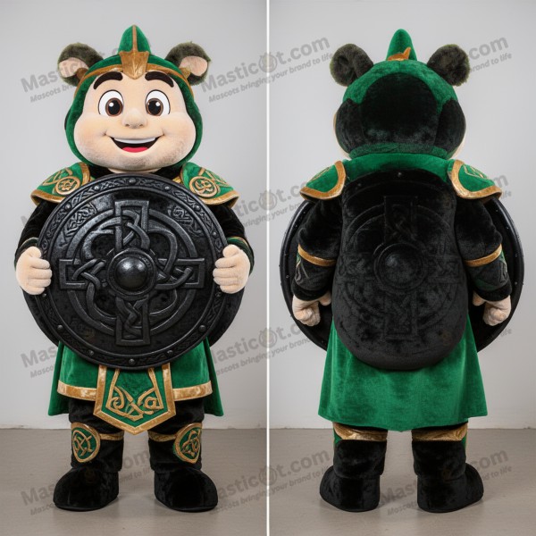 Emerald Green Padded Celtic Shield Mascot - Masticot.com
