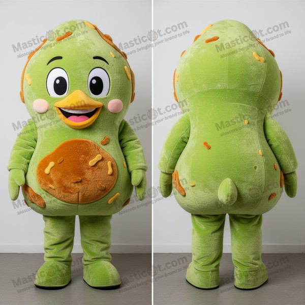 Lime green plump fried chicken mascot - Masticot.com