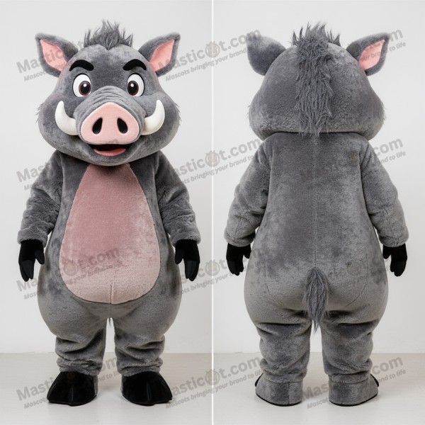 Grå børstet vildsvine-maskot - Masticot.com