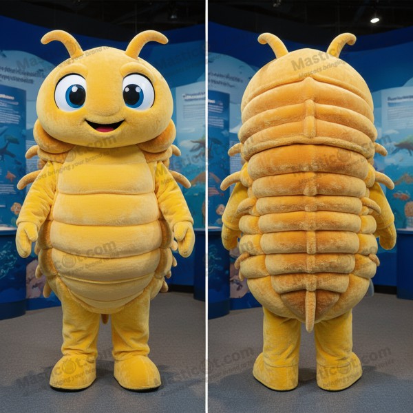 Yellow rounded trilobite mascot - Masticot.com