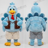 Himmelblauer flauschiger Truthahn-Maskottchen - Truthahn - MASTICOT_47863 - Masticot.com