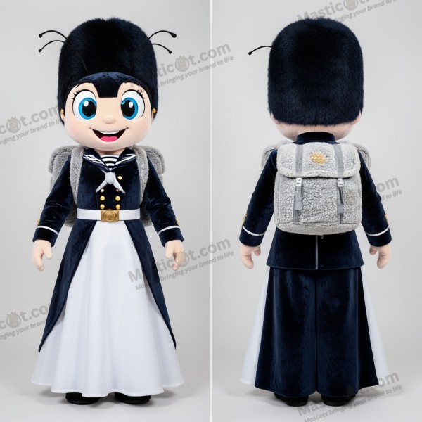 Navy blue stately british royal guard mascot - British Royal Guard - MASTICOT_47887 - Masticot.com