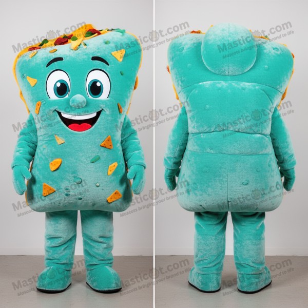 Turquoise Cartoon Nacho Mascot - Masticot.com